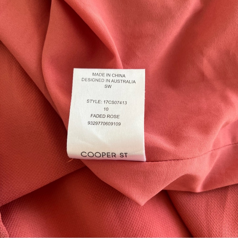 Cooper St Lovine Asymmetrical Ruffle Midi Cocktai Dress Size 10 Faded Rose - Picture 7 of 10
